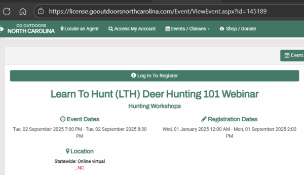 Learn to Hunt (LTH): Deer Hunting 101 Webinar